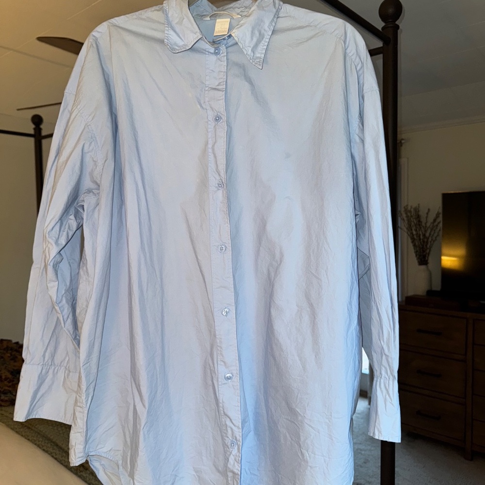 H&M Blue Oxford Shirt Dress